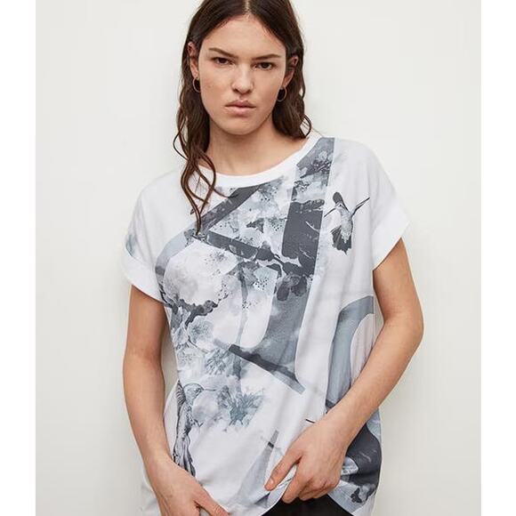 ALLSAINTS Women's Volatus Imogen Boy T-Shirt Size XS/S In Optic White - Picture 2 of 14